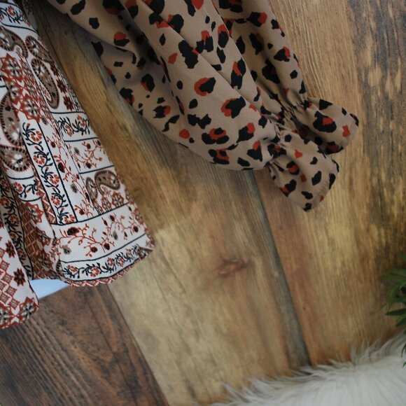 Andree by Unit Plus Size Women's Cheetah Print Blouse 2X - Picture 4 of 6